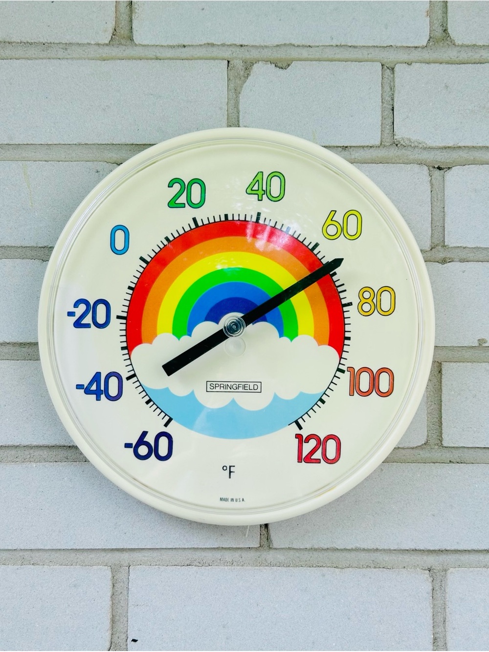 Vintage Rainbow Thermometer Springfield Pride Retro Wall Decor